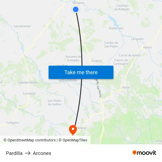Pardilla to Arcones map
