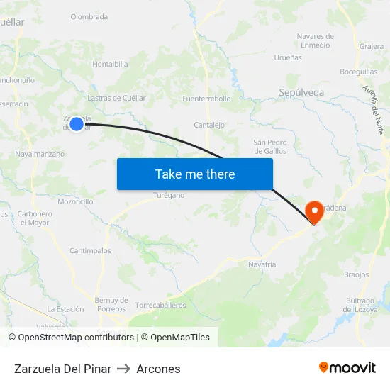 Zarzuela Del Pinar to Arcones map