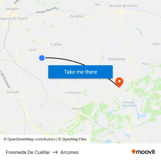 Fresneda De Cuéllar to Arcones map