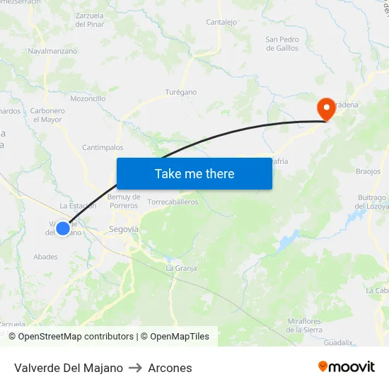 Valverde Del Majano to Arcones map