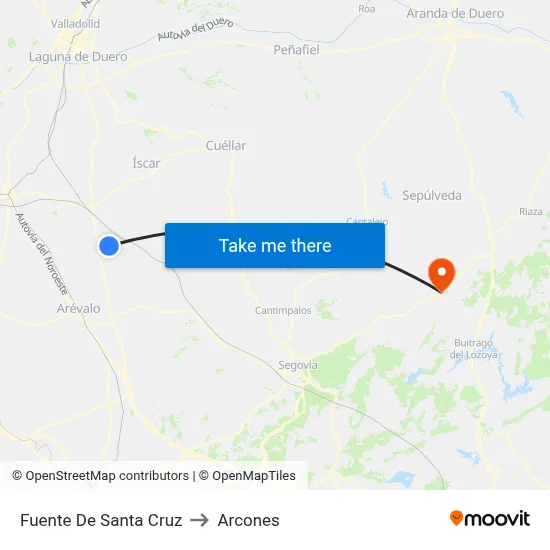 Fuente De Santa Cruz to Arcones map