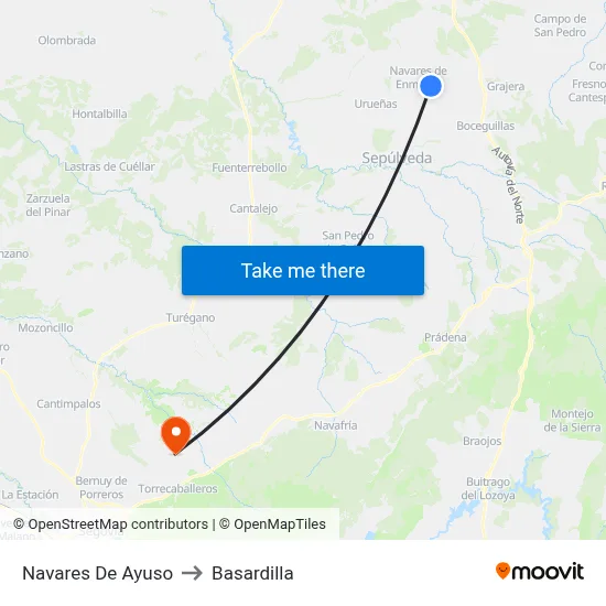 Navares De Ayuso to Basardilla map