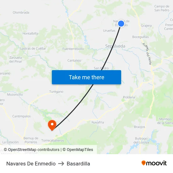 Navares De Enmedio to Basardilla map