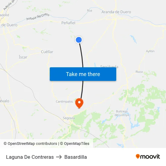 Laguna De Contreras to Basardilla map