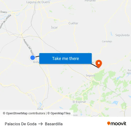 Palacios De Goda to Basardilla map