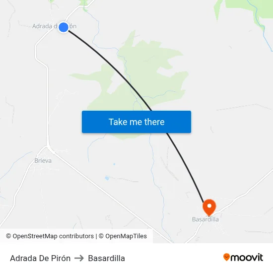 Adrada De Pirón to Basardilla map