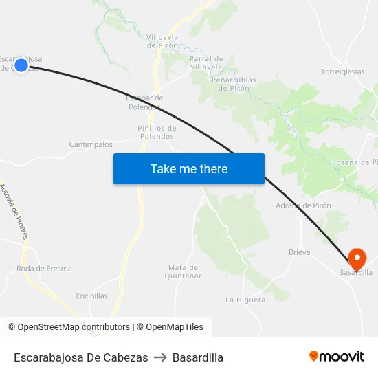 Escarabajosa De Cabezas to Basardilla map