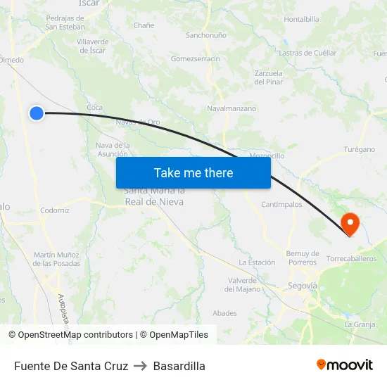 Fuente De Santa Cruz to Basardilla map