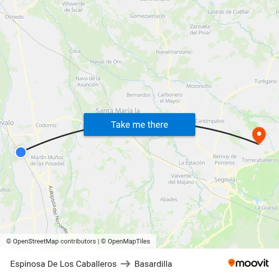 Espinosa De Los Caballeros to Basardilla map