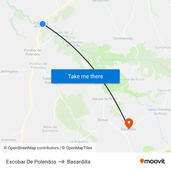 Escobar De Polendos to Basardilla map