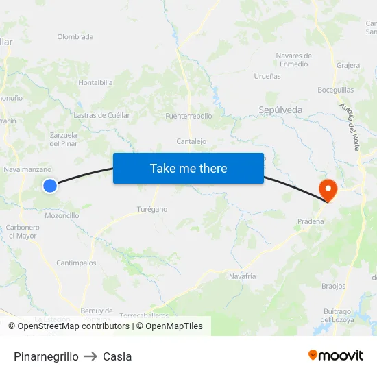 Pinarnegrillo to Casla map