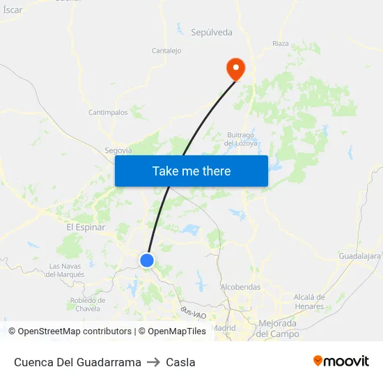 Cuenca Del Guadarrama to Casla map