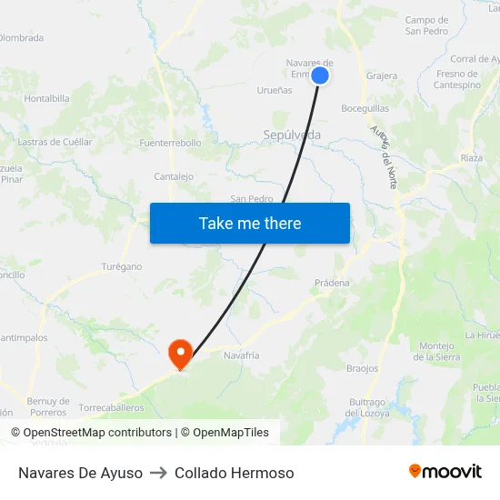 Navares De Ayuso to Collado Hermoso map