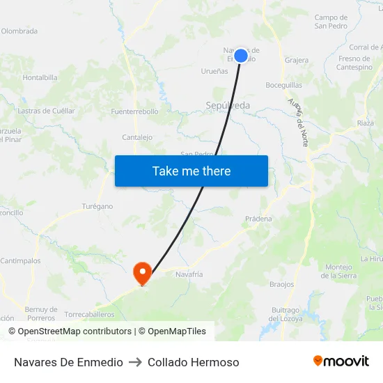 Navares De Enmedio to Collado Hermoso map