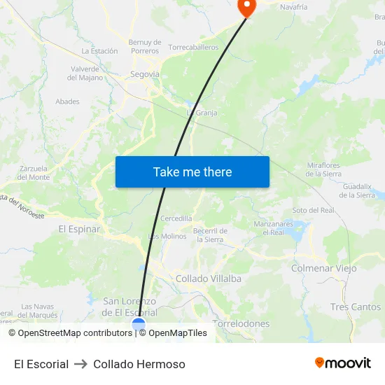 El Escorial to Collado Hermoso map