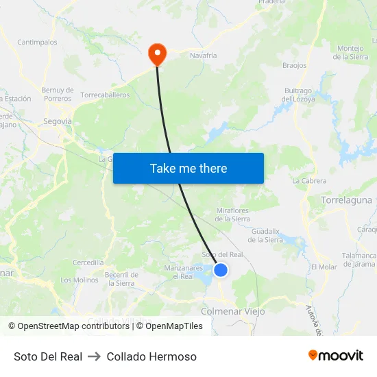 Soto Del Real to Collado Hermoso map