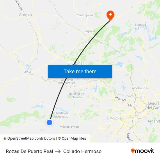 Rozas De Puerto Real to Collado Hermoso map