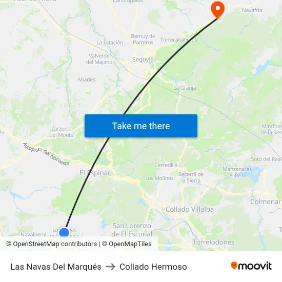 Las Navas Del Marqués to Collado Hermoso map
