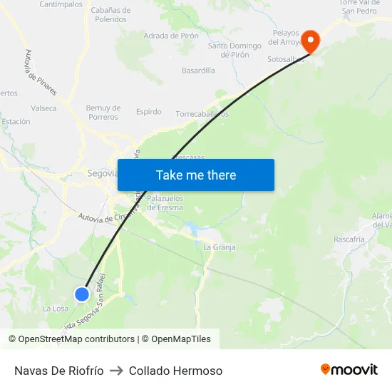 Navas De Riofrío to Collado Hermoso map