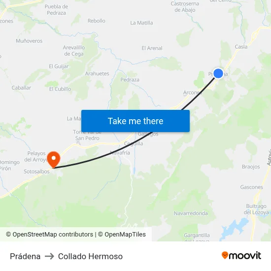 Prádena to Collado Hermoso map