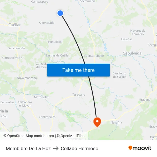 Membibre De La Hoz to Collado Hermoso map