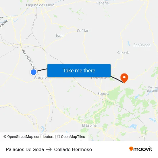 Palacios De Goda to Collado Hermoso map