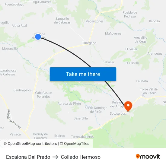 Escalona Del Prado to Collado Hermoso map