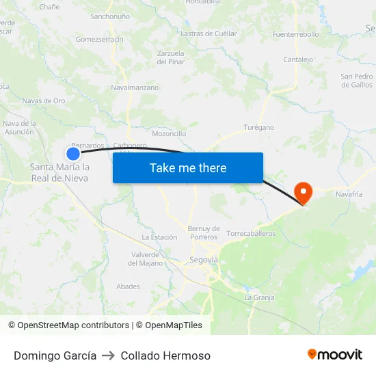 Domingo García to Collado Hermoso map