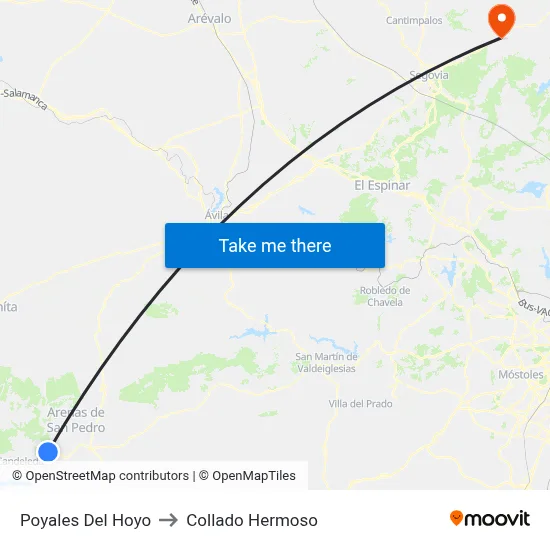 Poyales Del Hoyo to Collado Hermoso map