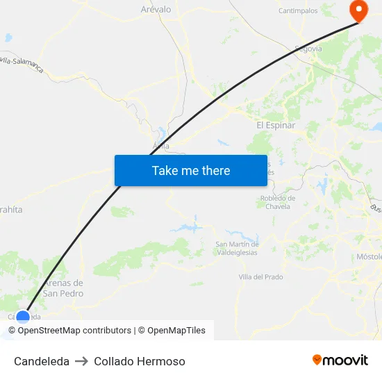 Candeleda to Collado Hermoso map