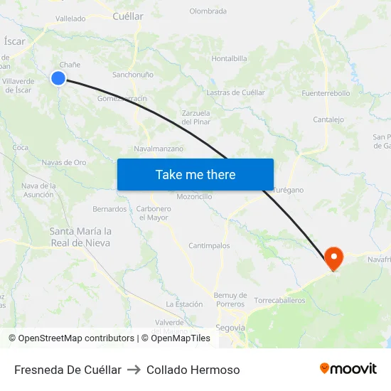 Fresneda De Cuéllar to Collado Hermoso map
