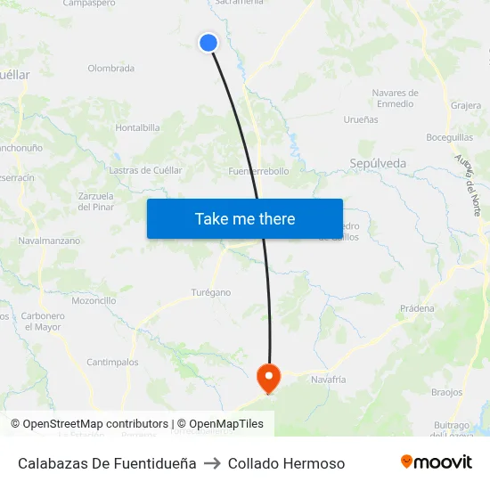 Calabazas De Fuentidueña to Collado Hermoso map