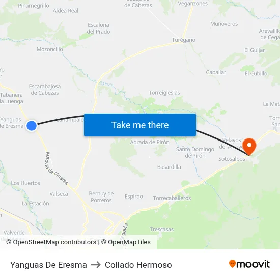 Yanguas De Eresma to Collado Hermoso map