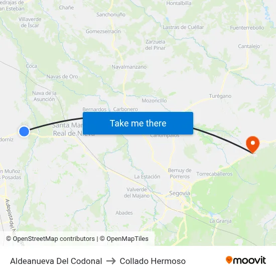 Aldeanueva Del Codonal to Collado Hermoso map