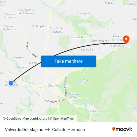 Valverde Del Majano to Collado Hermoso map