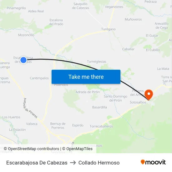 Escarabajosa De Cabezas to Collado Hermoso map