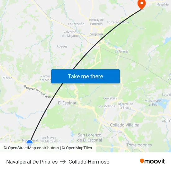 Navalperal De Pinares to Collado Hermoso map