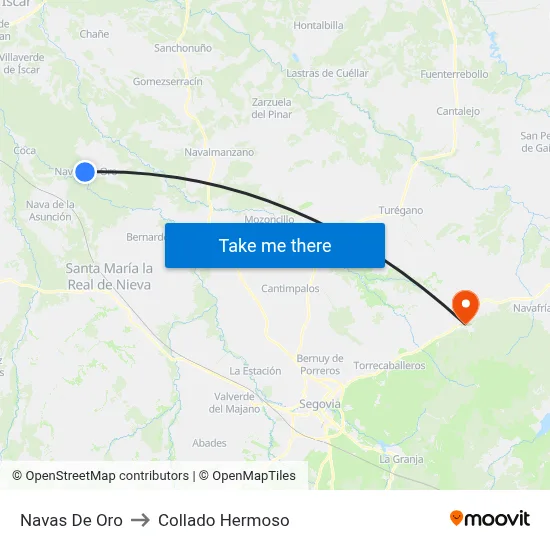 Navas De Oro to Collado Hermoso map