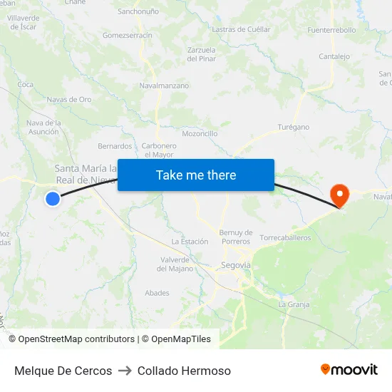 Melque De Cercos to Collado Hermoso map