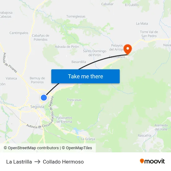 La Lastrilla to Collado Hermoso map