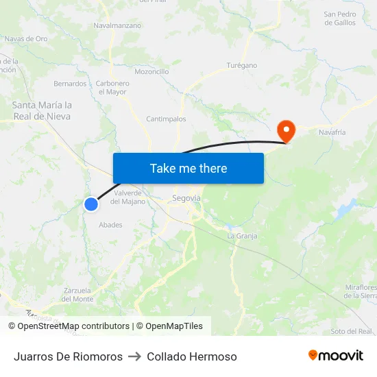 Juarros De Riomoros to Collado Hermoso map