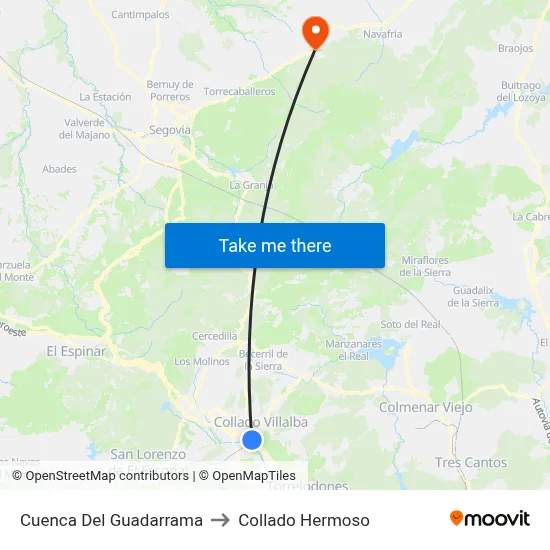 Cuenca Del Guadarrama to Collado Hermoso map