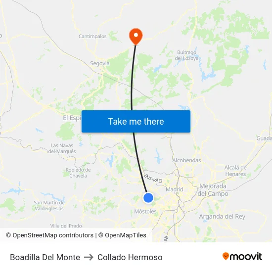 Boadilla Del Monte to Collado Hermoso map