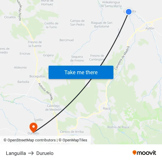 Languilla to Duruelo map