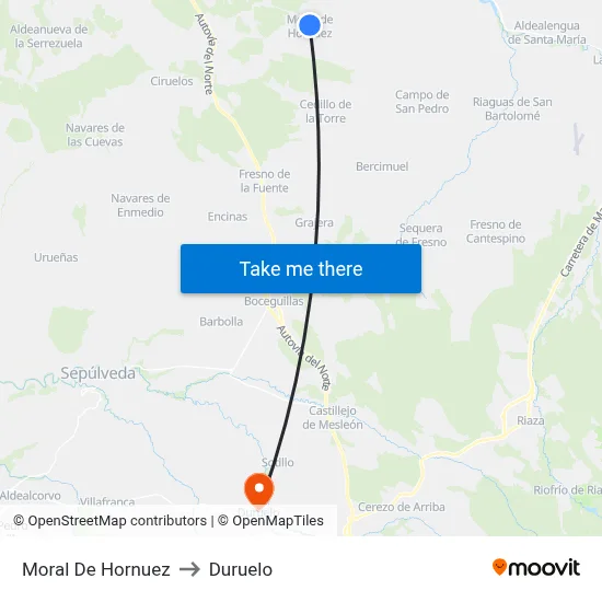 Moral De Hornuez to Duruelo map