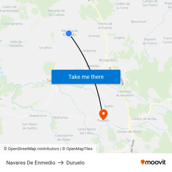 Navares De Enmedio to Duruelo map