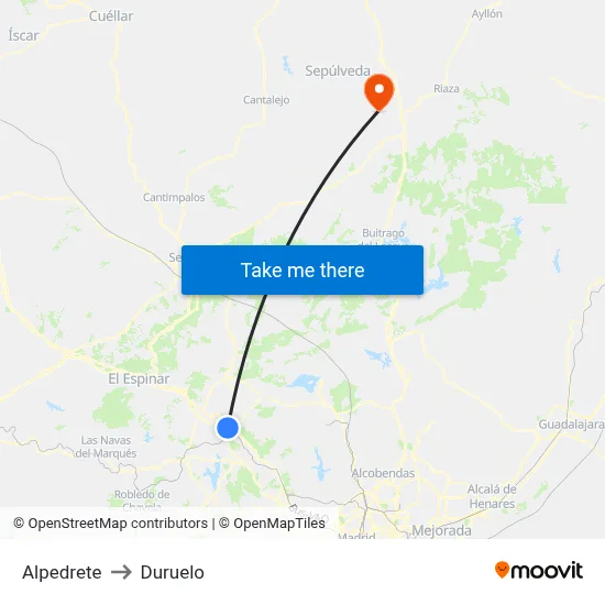 Alpedrete to Duruelo map