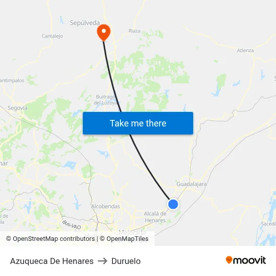 Azuqueca De Henares to Duruelo map