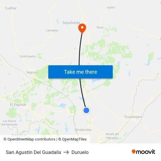 San Agustín Del Guadalix to Duruelo map