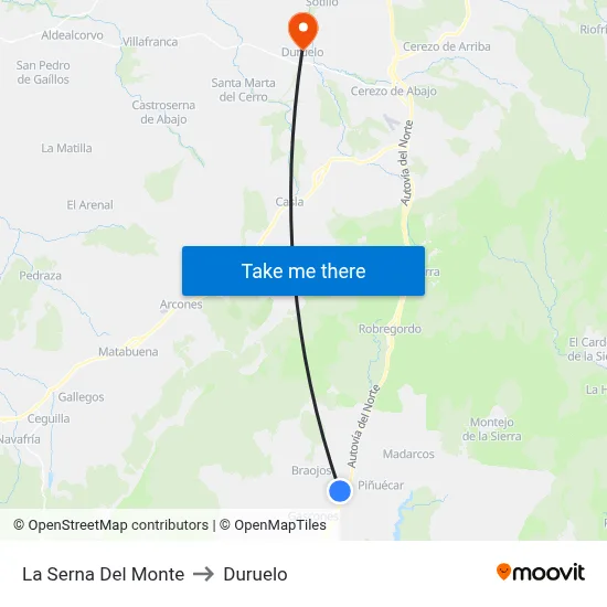 La Serna Del Monte to Duruelo map